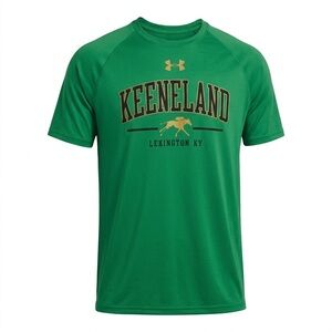 Under Armour Kelly Green Keeneland Short Sleeve Performance Tee with Gold Logo
